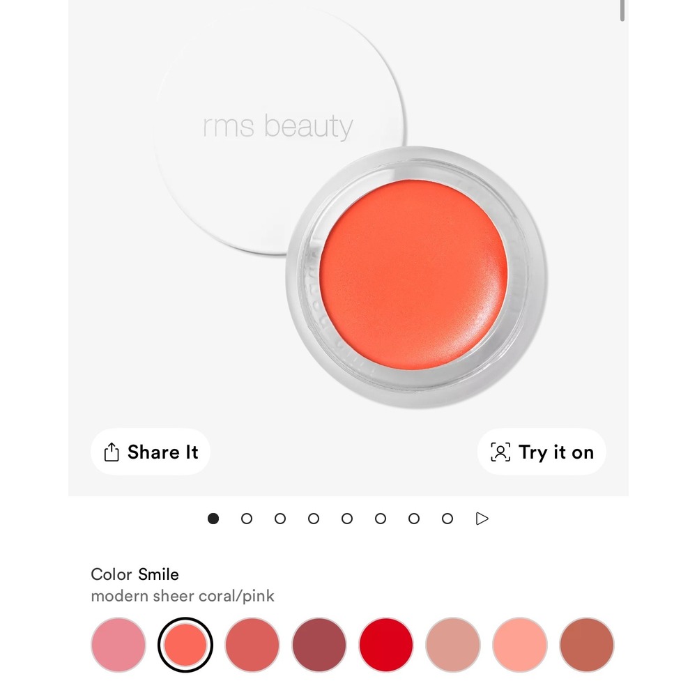 RMS Beauty Lip2Cheek Smile Sheer Coral Pink Cream Lip and Cheek Blush 0.17oz NEW